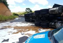 Colisão entre carretas deixa três feridos em Santo Antônio de Pádua