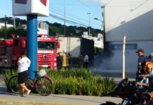 Medidor de energia de drogaria pega fogo em Itaperuna