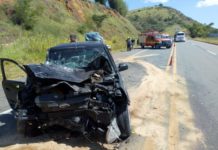 Acidente deixa quatro pessoas feridas em Muriaé