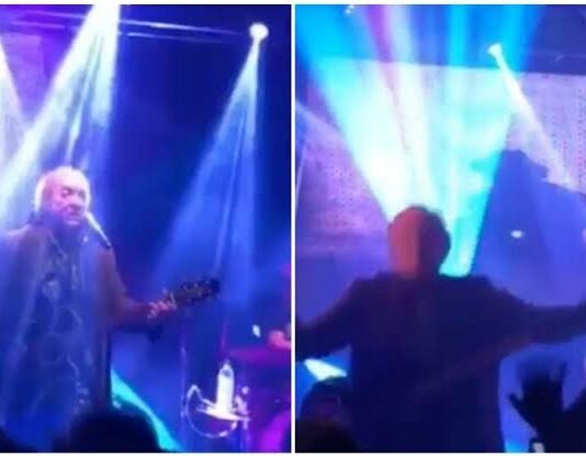 Erasmo Carlos cai de palco em Ipatinga, Minas Gerais