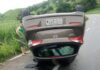 Capotamento de veículo deixa uma pessoa ferida na BR-356
