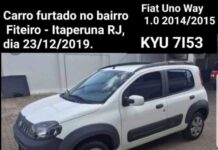 Carro é furtado de residência em Itaperuna