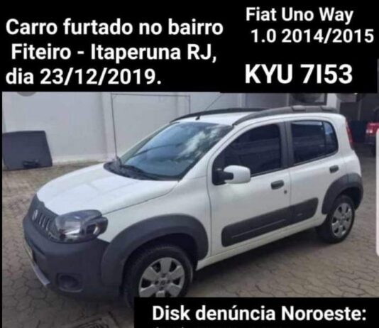 Carro é furtado de residência em Itaperuna