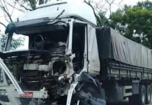 Colisão entre caminhões deixa feridos na RJ 186 entre Itaperuna e Bom Jesus do Itabapoana