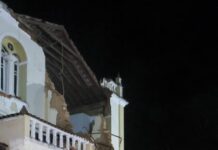 Igreja católica desaba em Varre-Sai