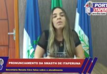 Secretária de Assistência Social Trabalho e Habitação de Itaperuna faz pronunciamento