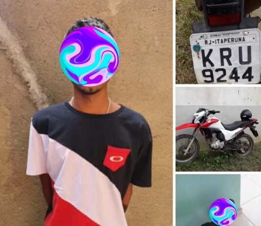 Motocicleta furtada em Itaperuna foi recuperada em Muriaé