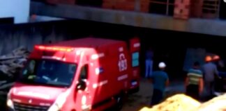 Operários caem de um prédio em construção em Itaperuna