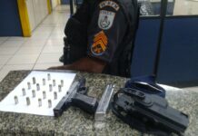 PM prende dois foragidos da Justiça, com arma e munição, em Laje do Muriaé
