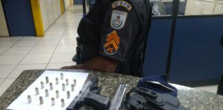 PM prende dois foragidos da Justiça, com arma e munição, em Laje do Muriaé