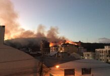 Incêndio avança sobre vegetação em Itaperuna