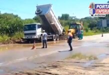 Prefeitura de Campos dos Goytacazes faz contenção à margem da BR-356