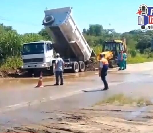Prefeitura de Campos dos Goytacazes faz contenção à margem da BR-356