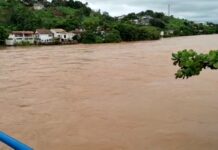 Chuvas diminuem e Rio Muriaé começa recuar em Itaperuna