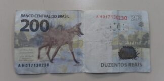 Nota falsa de R$ 200 é apreendida em Itaperuna