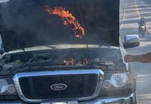 Veículo pega fogo na RJ-116, que liga Miracema a Pádua