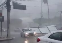 Chuva acompanhada de granizo e vento forte causa transtornos em Itaperuna