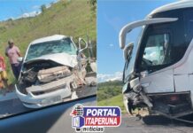 Uma pessoa morre em acidente entre ônibus e automóvel na RJ-186