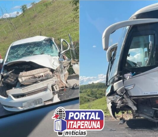 Uma pessoa morre em acidente entre ônibus e automóvel na RJ-186