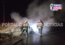 Acidente na BR-356 deixa veículo consumido pelo fogo