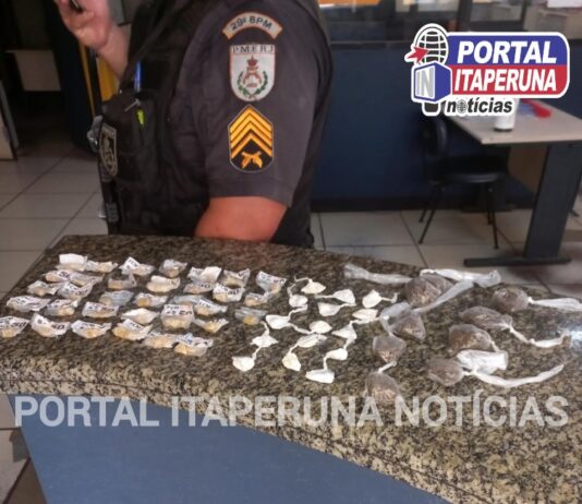 Polícia apreende drogas no ”Morro da Honda” em Itaperuna