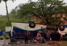 Em Itaperuna 30 pessoas ficam feridas em acidente com ônibus