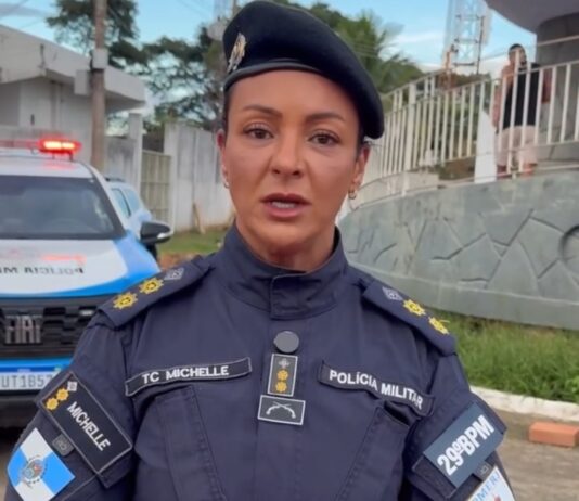 Tenente-coronel Michelle, apresentou o balanço das ações no seu primeiro mês de comando no 29º BPM