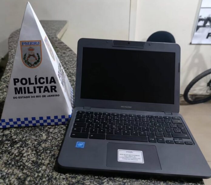 Notebook recuperado pela PM