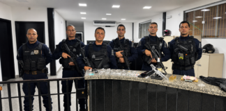 Policia Militar prende dois homens em flagrante com arma e drogas no Bairro Aeroporto, em Itaperuna
